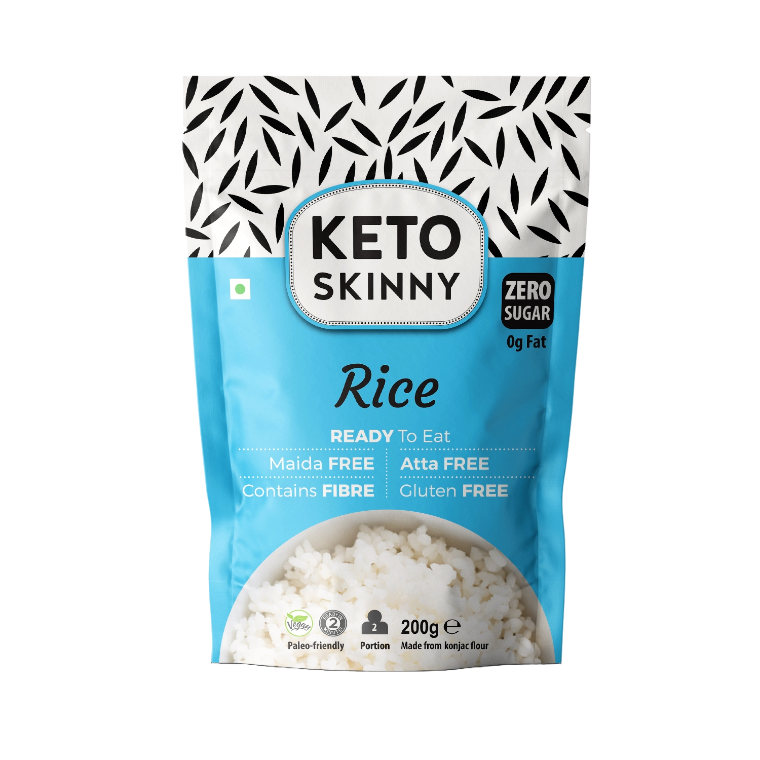 Keto Skinny Organic Rice, 100% Natural, Low Carb, Low Calorie, Zero Fat, Zero Sugar, Ready to Eat, Gluten Free 270gm